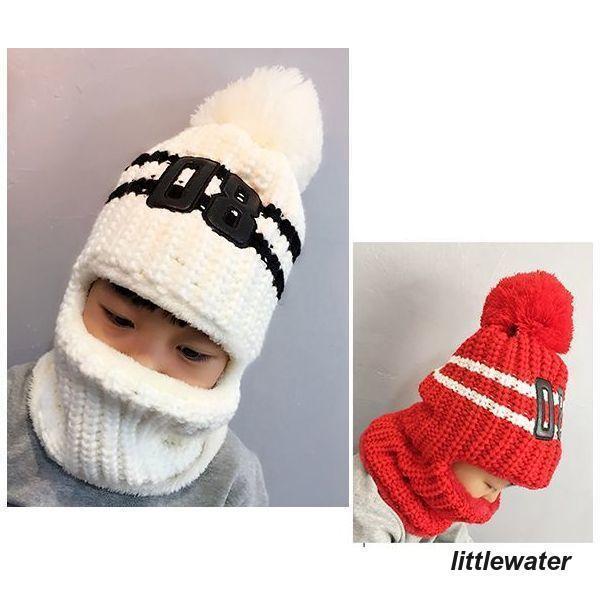 ニット帽 ネックウォーマー フェイスマスク 目出し帽 キッズ 子供用 帽子 ぼうし ボア フリース あったかい 防寒 防風 寒さ対策 暖かい ボンボン