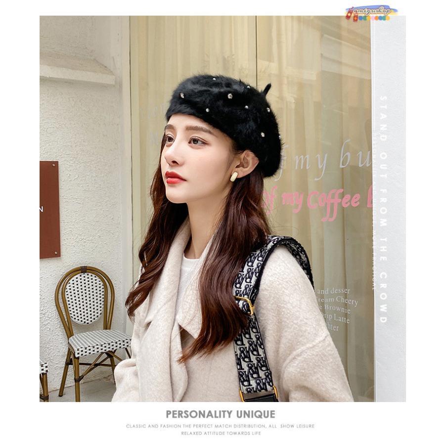 ベレー帽 キラキラ キレイにかぶれるベーシックデザインの フェルトベレー帽 レディース 帽子 ぼうし ベレー ハット ウール混 プレゼント 無地 大きいトップ