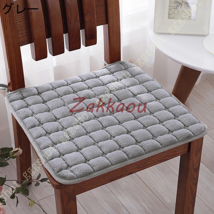 座布団 お尻にやさしい さらっと手触り クッション 防ダニ 厚め ふわふわ 無地 通気性 40*40cm 四季通用 オールシーズン シートクッション ダイニングチェア用 [2]