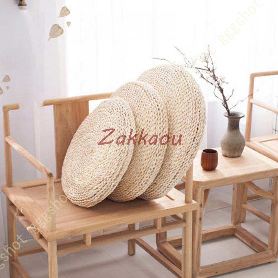 座布団 丸型 クッション 座布団 可愛い ラウンド型 円形 円型 フロアクッション 座布団 天然草マット 丸形 和室 筵パッド 出窓 バルコニー ラウンド