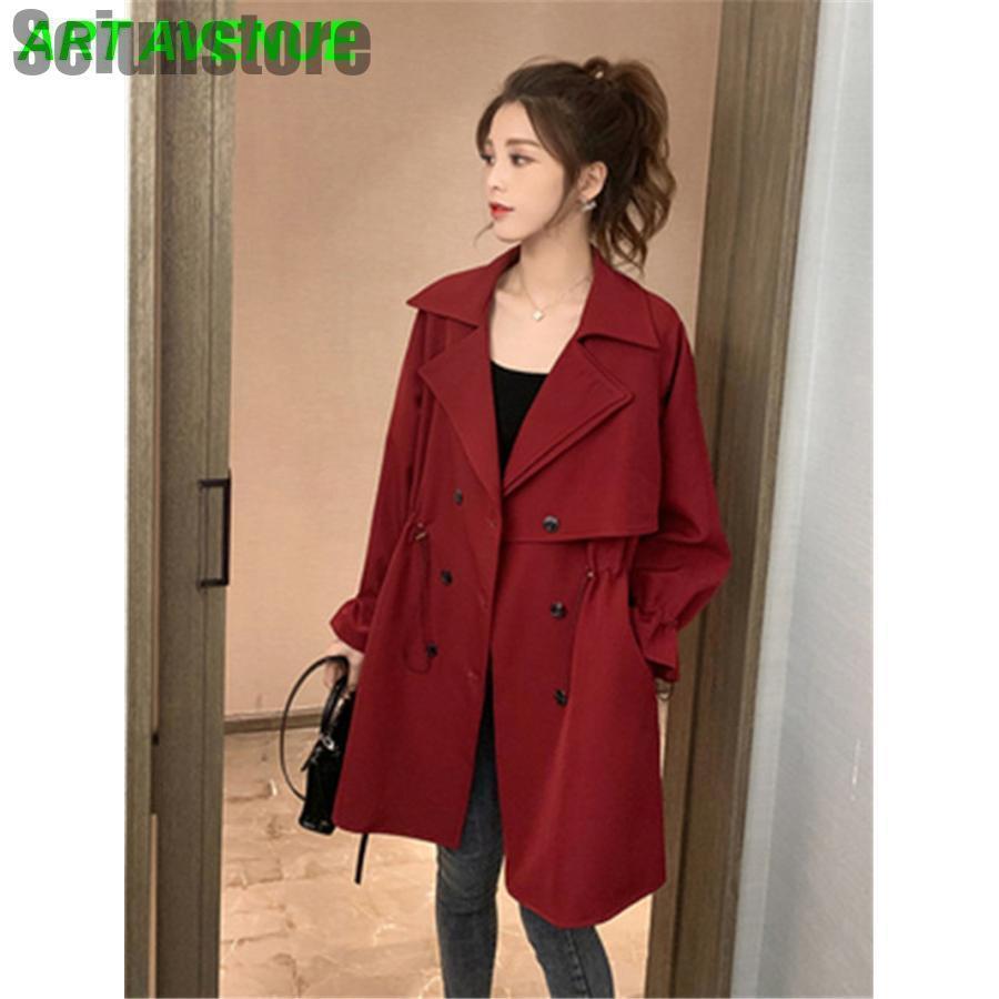 トレンチコート レディース スプリングコート 長袖 春服 ミドル丈 アウター 大きいサイズ カジュアル 韓国風 防風 卒業式 服 母 通勤 OL