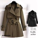 トレンチコート レディース スプリングコート ミディアム丈 アウター 羽織 ゆったり 着痩せ 防風 トップス 通勤 春秋 高級感 エレガント おしゃれ