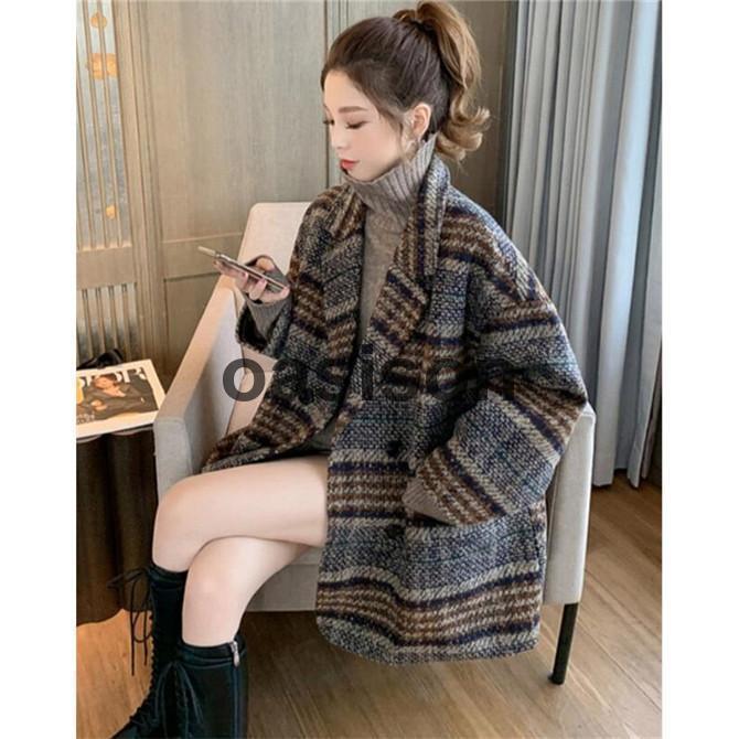 チェスターコートチェック柄コート厚...