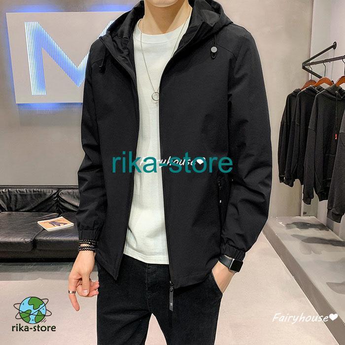 マウンテンパーカー メンズ ウィンドブレーカー 秋服 無地ジャケット 防風 ジップアップ 大きいサイズ ブルゾン コート 薄手 メンズ アウター 30代 40代 50代