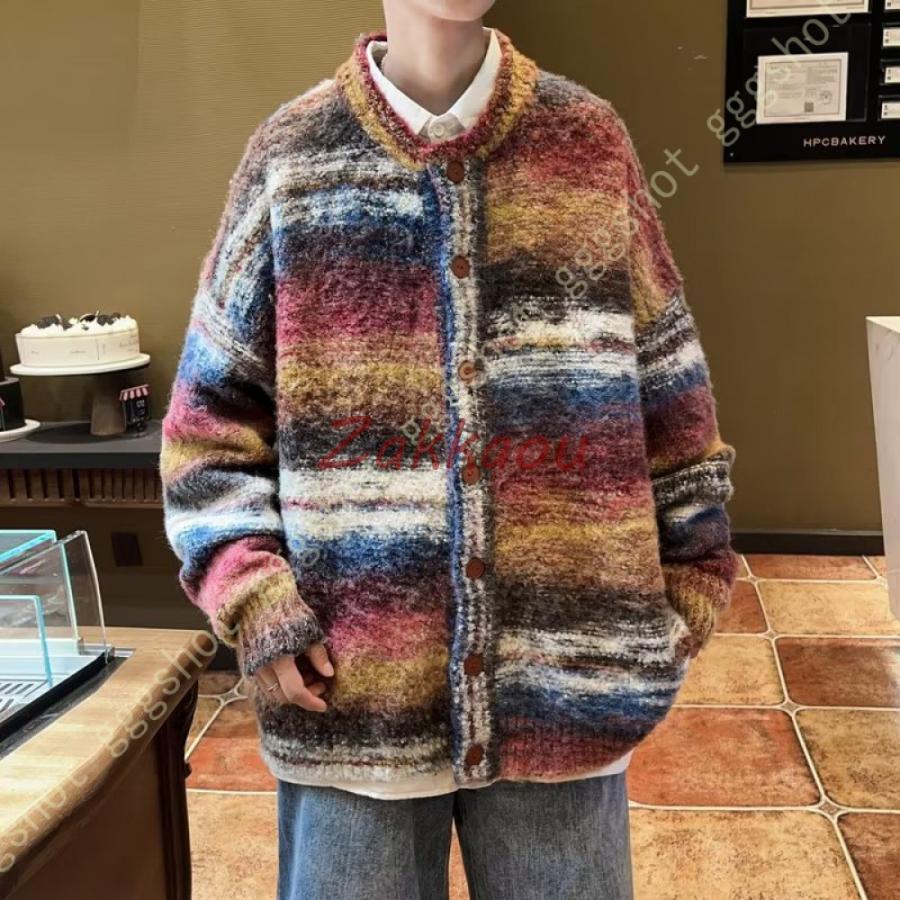 カーディガンメンズニットポリエステ...