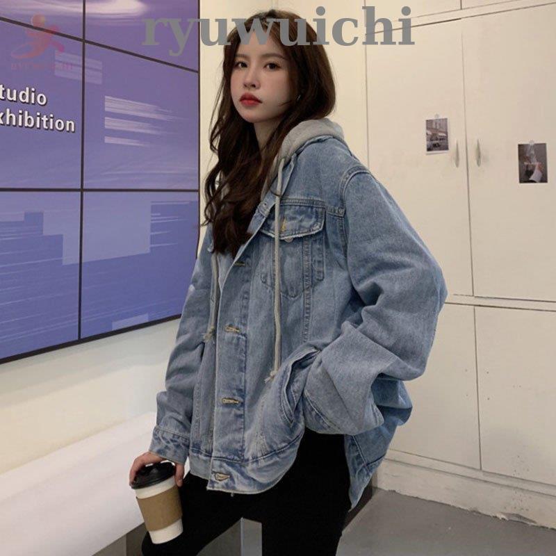 デニムジャケット Gジャン レディース ジャンパー ジージャン 長袖 帽子付き アウター 羽織 ブルゾン ジャケット リメイク風 デニム ヴィンテージ