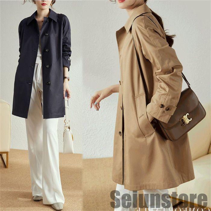 トレンチコート レディース ショート丈 aライン ダブルボタン スリット 無地 おしゃれ 春秋 アウター スプリングコート 就活 ビジネス 通勤