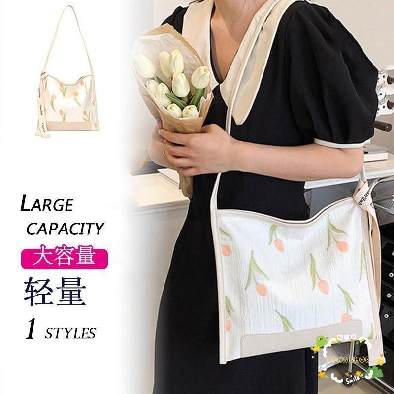 春 新品 トートバッグ ショルダーバッグ 大容量 レディース 帆布 花 大きいサイズ シンプル 便利 収納 肩掛け ナイロン カバン 鞄