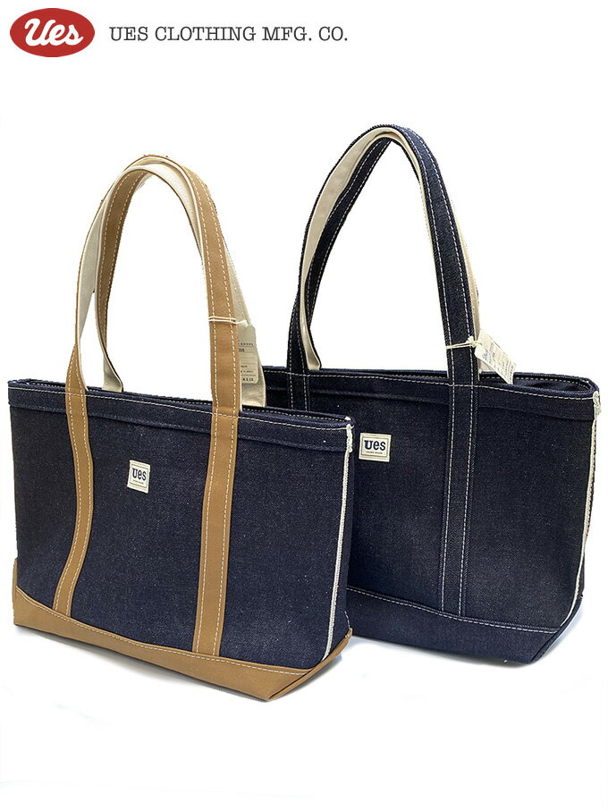 UES(EGX) ZIPTOP TOTO-BAG 2Col. DENIM~DENIM / DENIM~BROWN / {