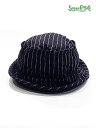 SUGAR CANE VK[P[ WABASH STRIPE PORKPIE HAT Lot.SC02467-128)NAVY/ {