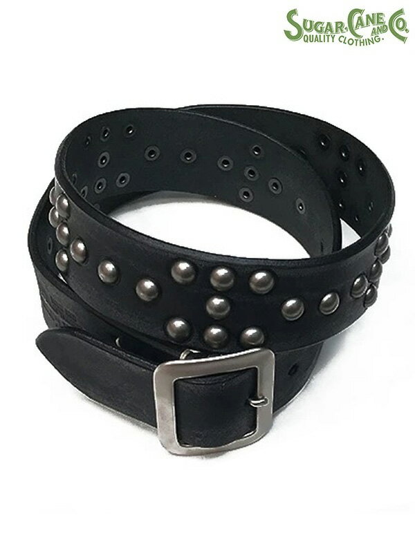 スタッズベルト ベルト（メンズ） SUGAR CANE / STUDS GARRISON BELT Lot. SC02321-119)BLACK / MADE.IN.JAPAN / シュガーケーン・ベルト