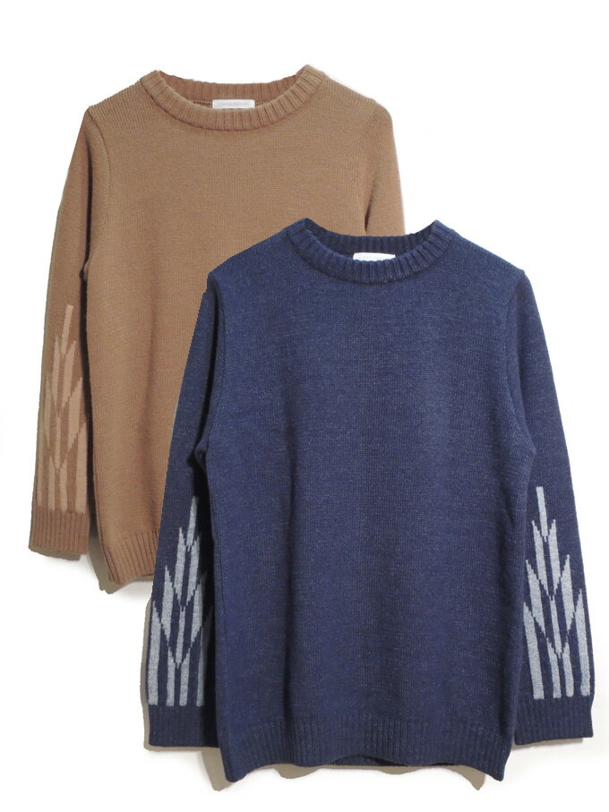 OWEN'S FACTORY オーウェンズファクトリー｜STACY Sweater　Col.NAVY/CAMEL MADE.IN.JAPAN