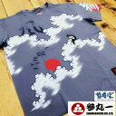 参丸一 サンマルイチ 花鳥風月シリーズ 風月をカンガエル(蛙)　粋で可愛い 和柄 半袖Tシャツ M L サイズ[ST-80014/Blue] 胸囲120cm 以上 キングサイズ*送料無料 花火大会 夏祭り サマーギフト♪ あす楽対応品 雪駄 メンズ と相性◎