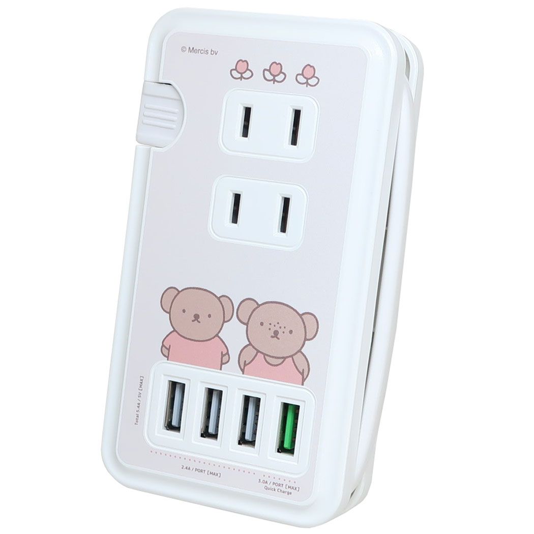 ミッフィー USBポート付きACタップ ボリス&バーバラ グルマンディーズ 【オススメ】