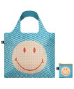 ローキー ローキー LOQI トート サブバッグ SMILEY 撥水加工 再生可能素材 ブルー / ベージュ お買い物バッグ エコバッグ 【オススメ】