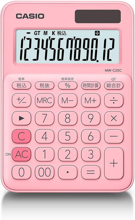 カシオ CASIO MW-C20C-PK-N 電卓 おしゃれ