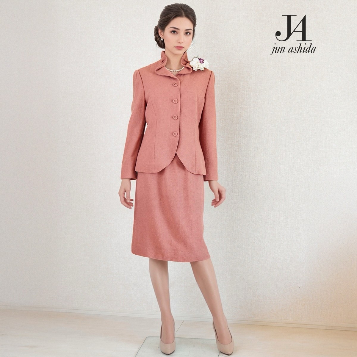 Rakuten - 【中古】【 jun ashida / ピンク 】 ジュンアシダ セレモニー レディース レディーススーツ フォーマル 礼服 卒業式 結婚式 レディースフォーマル レディース オールシーズン 7 号 セレモニースーツ スカートスーツ セットアップ ママスーツ 入園式 卒園式 冠婚葬祭 学校行事