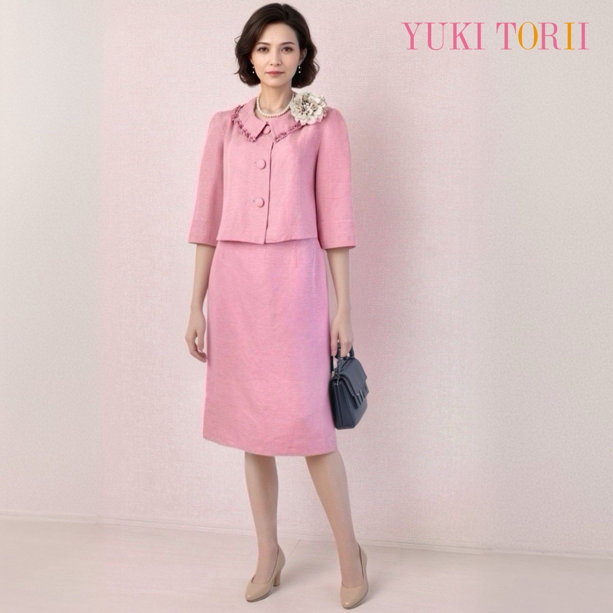 Rakuten - 【中古】【 YUKI TORII / ピンク 】 ユキトリイ セレモニー レディース レディーススーツ フォーマル 礼服 卒業式 結婚式 レディースフォーマル レディース オールシーズン 9 号 セレモニースーツ スカートスーツ セットアップ ママスーツ 入園式 卒園式 冠婚葬祭 学校行事