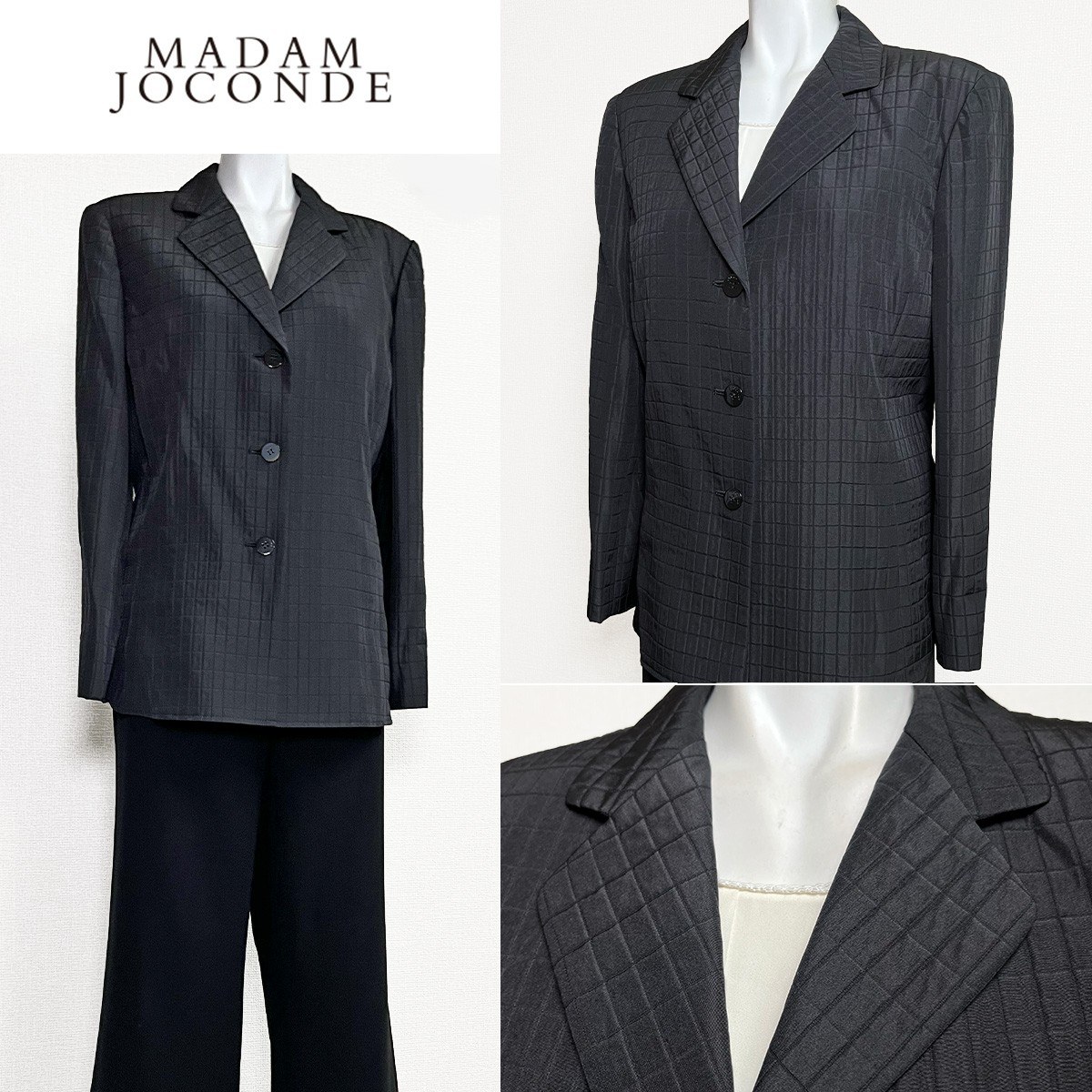 Rakuten - 【中古】【 MADAM JOCONDE / ブラック 】 マダム ジョコンダ テーラードジャケット フォーマルジャケット レディースジャケット セレモニージャケット フォーマルウェア スーツジャケット 13 号 きれいめジャケット 大人コーデ オフィスコーデ 学校行事 入学式 結婚式参列