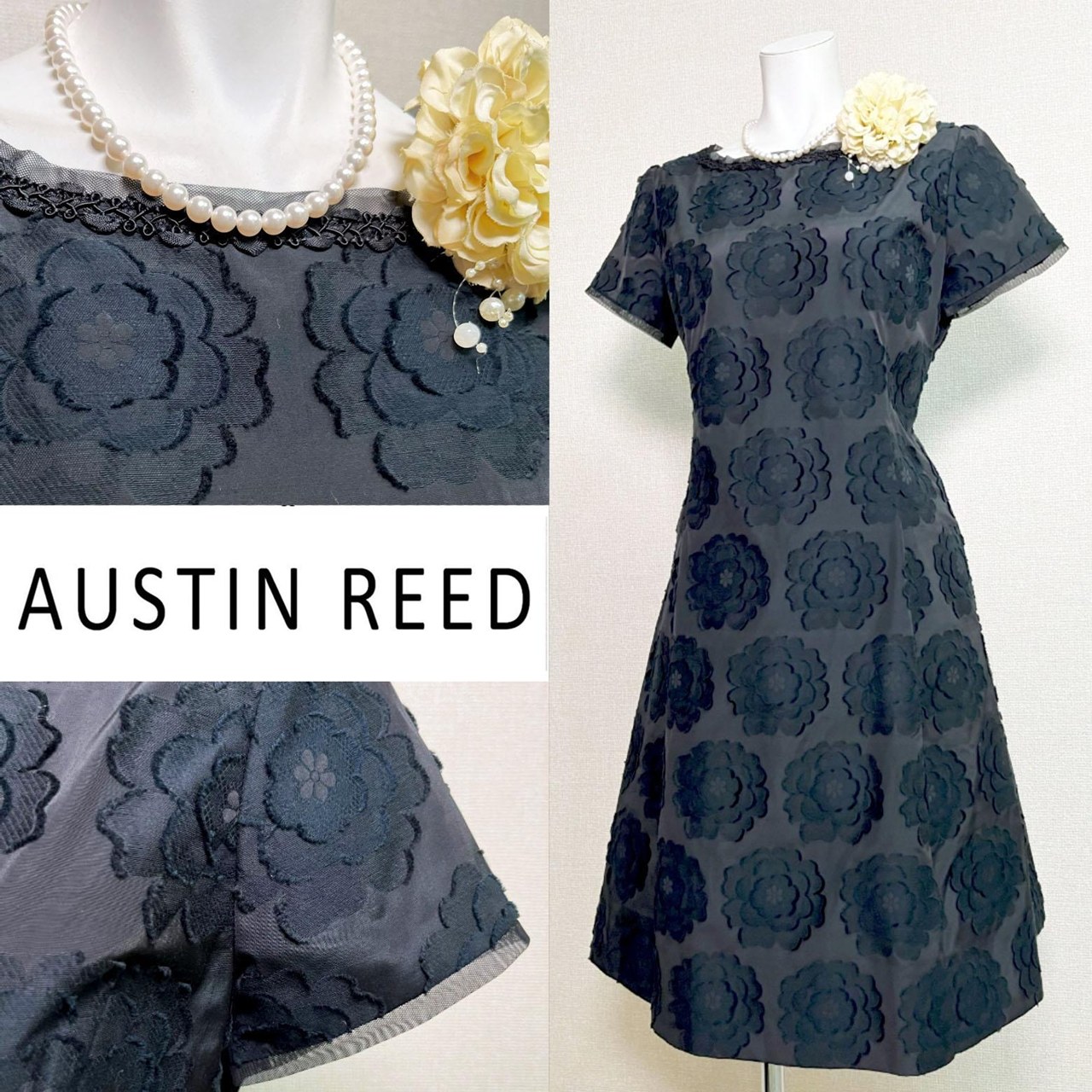 Rakuten - 【中古】【 AUSTIN REED / ブラック 】 オースチンリード セレモニー レディース フォーマル 礼服 ワンピース 卒業式 結婚式 フォーマルワンピース レディースフォーマル レディース オールシーズン ワンピース 9 号 セットアップ 入園式 卒園式 冠婚葬祭 学校行事