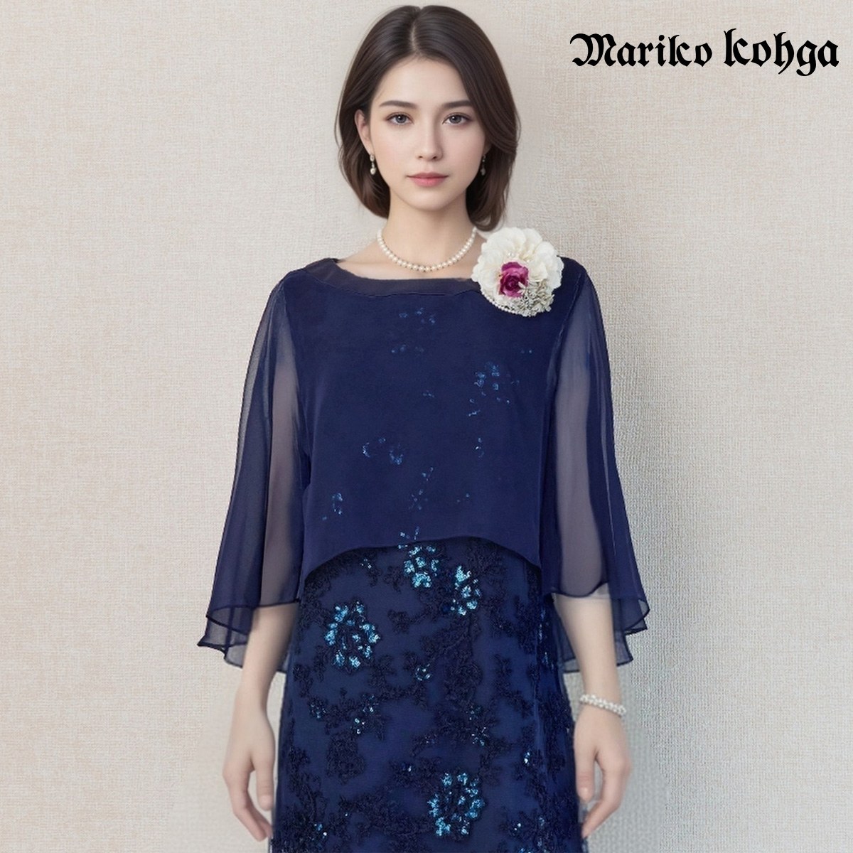 新品東京ソワールMARIKO KOHGAマリココウガケープ付きドレス 楽天市場】mariko kohga ドレスの通販