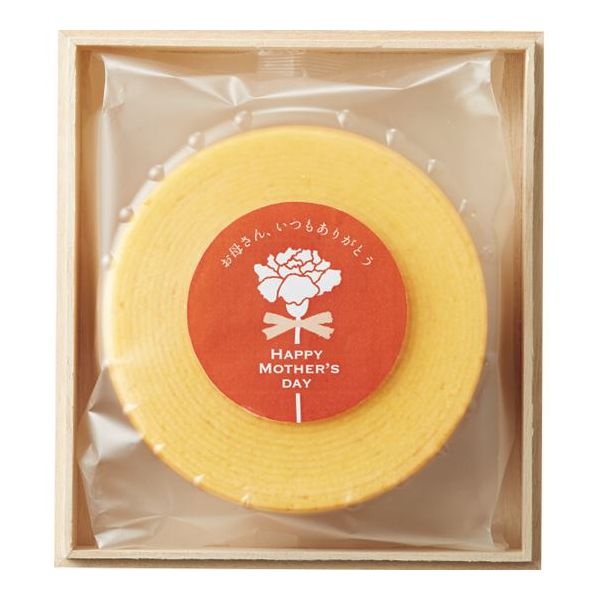 【母の日 プレゼント メーカー直送 送料無料 (※生花・クール便の離島への配送不可)】カーネーション花束と感謝バウムクーヘンのセット 【代引き後払い対応不可品 のし包装メッセージカード対応不可品 お申込日5/4まで】