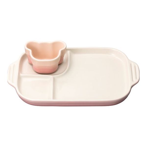 【内祝い お返し 送料無料 送料込※沖縄・離島除く】ル・クルーゼ　ベビー・マルチプレート&ラムカン＜※【出産 母の日 出産内祝い 出産祝い ギフト 結婚内祝い 結婚祝い 入学内祝い 入学祝 結婚式引き出物 法事】＞【ラッピング無料 おしゃれ オシャレ かわいい】