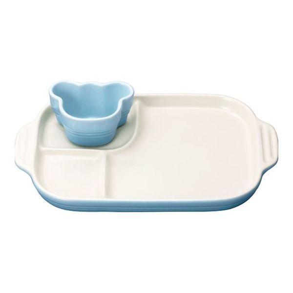 【内祝い お返し 送料無料 送料込※沖縄・離島除く】ル・クルーゼ　ベビー・マルチプレート&ラムカン＜※【出産 母の日 出産内祝い 出産祝い ギフト 結婚内祝い 結婚祝い 入学内祝い 入学祝 結婚式引き出物 法事】＞【ラッピング無料 おしゃれ オシャレ かわいい】