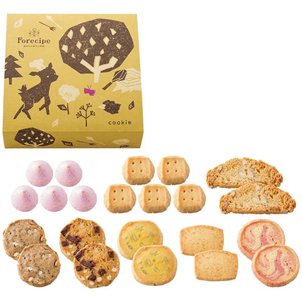 【送料無料】Forecipe ちいさな森のクッキー(22ヶ入) FRCP-15 菓子折り スイーツ お菓子 内祝い お返し 出産内祝い 結婚内祝い 入学内祝い 御祝い 引き出物 香典返し お礼 手土産 母の日 ／のし包装 メッセージカード無料