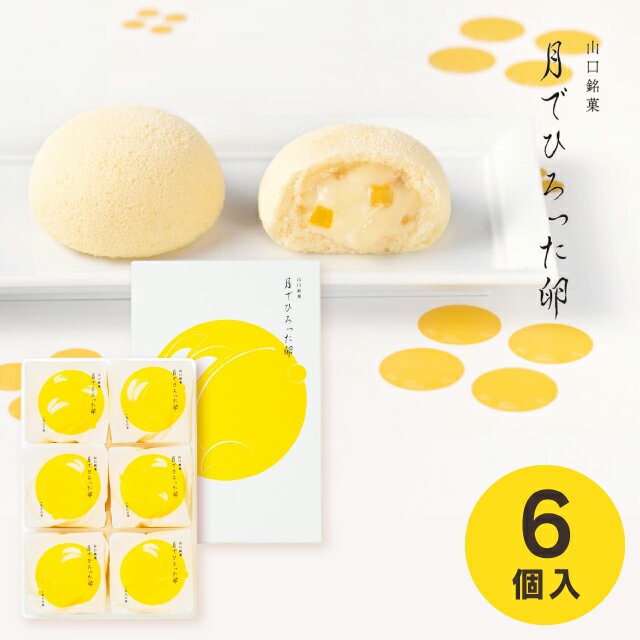 ＜リニューアル＞【送料無料 送料込※沖縄・離島除く】山口銘菓 月でひろった卵 6個 TUKI-6N 菓子折り スイーツ 内祝い お返し 出産内祝い 結婚内祝い 入学内祝い 香典返し 手土産 ／のし包装 メッセージカード無料 七五三