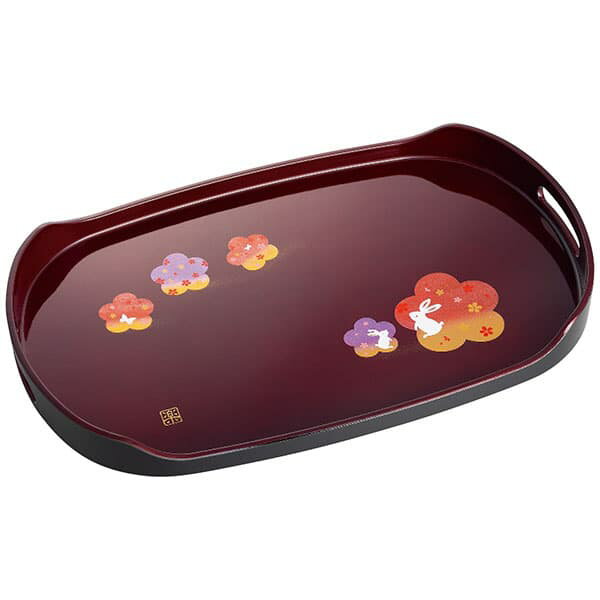 内祝い お祝い ギフト 漆器【送料無料】 紀州塗 宴うさぎ 溜塗長手盆(尺五) 94005 出産内祝い 結婚内祝い 入学内祝い 成人内祝い 香典返し お返し 新生活 プレゼント