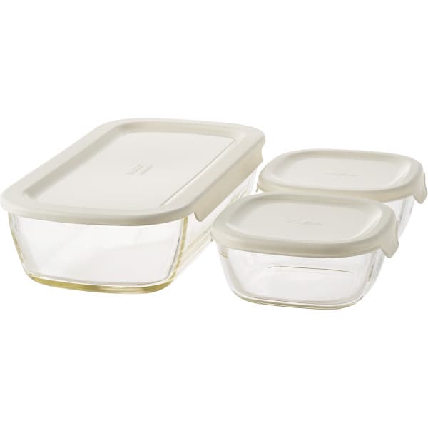 内祝い お祝い ギフト 日用品 HARIO ハリオ スタッキング耐熱ガラスコンテナ3点セット KSTL-S-2508-OW 出産内祝い 結婚内祝い 入学内祝い ...