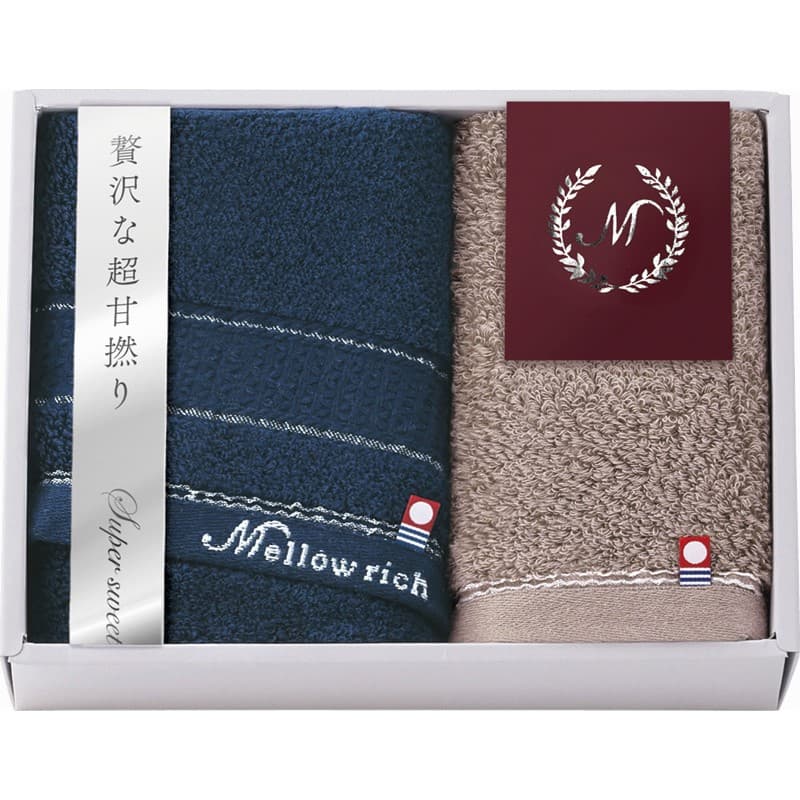 送料無料 送料込※沖縄・離島除く 今治 メローリッチ フェイスタオル＆ハンドタオル IMM50300 出産内祝..