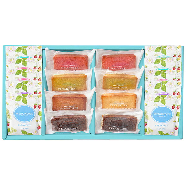 入学内祝い 紅茶 お菓子 フィナンシェ＆ウェッジウッド ワイルドストロベリー ティーバッグアソート 18個 WWL-04A 送料無料 送料込※沖縄・離島除く ＜納期7~10日(土日祝除く)＞ ギフト 内祝い お祝い お返し 出産祝い 出産内祝い 結婚内祝い 結婚祝い プレゼント