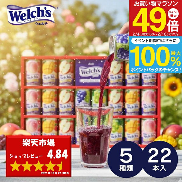 ジュース 【送料無料】カルピス ウェルチ 100%果汁ギフト 22本＜WS30T＞ セット フルーツジュース 詰め合わせ 内祝い お返し 出産内祝い 結婚内祝い 快気祝い 入学内祝い 初節句 法事 御供 初節句 ／ のし包装 メッセージカード無料