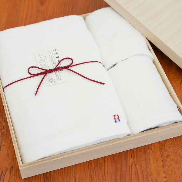 【送料無料】今治タオル 羽衣 バスタオル 1P フェイスタオル 1P ハンドタオル 1P セット ＜HGA-2140＞ 木箱入／日本製 ギフト 内祝い 出産内祝い 香典返し 新築 内祝い 快気祝い 結婚内祝い お返し ／ 入学内祝い 初節句