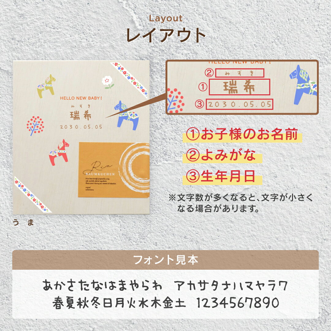 出産内祝い 名入れ バウムクーヘン 輪 Rin 木箱入り 直径約14.3cm 北海道産生クリーム使用 ドルチェデュオ お菓子 ギフト お返し 納期約7〜14日（土日祝除く） aikuru-10108314 ギフト工房 愛来-内祝・引出物通販 サンプル画像2