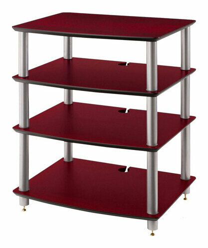 【送料込】Sound Magic HF04DS ダークチェリー棚板/シルバー支柱 Design Edition オーディオラック【代金引換不可】