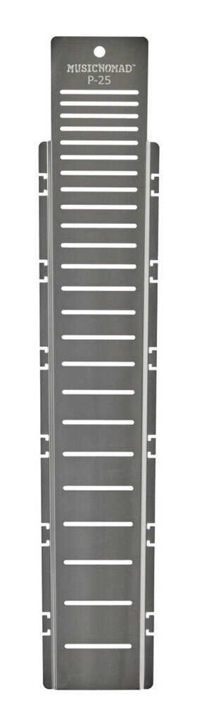 こちらの商品はお取り寄せとなります。3日〜1週間ほどでお届け可能です。メーカー品切の際はお時間を頂きます。フレットシールドは、フレットクリーニング作業時に、フィンガーボード全体を保護するステンレス製のフレットガードです。簡単に装着でき、指板を傷つけることなく完全に保護し、100回以上再利用可能。0.20mm厚の高品質のステンレススチール製で、バリのない精密な製造工程を採用し、すべてのエッジを滑らかで丸みを帯びた状態にしています。革新的なドロップダウン・エッジにより、付属のゴムバンドでフレットシールドをしっかりと固定し、バンドを指板面より下に保つことで、研磨中の研磨剤や工具がゴムバンドに当たることを防ぎます。◆フレットクリーニング作業時に、フィンガーボード全体を保護するステンレス製のフレットガード◆0.20mm厚の高品質のステンレススチール製で、バリのない精密な製造工程を採用し、すべてのエッジを滑らかで丸みを帯びた状態にしています。◆革新的なドロップダウン・エッジにより、付属のゴムバンドでフレットシールドをしっかりと固定し、バンドを指板面より下に保つことで、研磨中の研磨剤や工具がゴムバンドに当たることを防ぎます。◆便利なハングホール付き。◆25″スケールのPRS(R)(Custom 22＆24),CARVIN(R),DANELECTRO(R)などに使用可能です。MN802-Fret Shield for P-25″Fret Scale-の魅力 0.20mm厚の高品質のステンレススチール製高い加工技術0.20mm厚の高品質のステンレススチール製で、バリのない精密な製造工程を採用し、すべてのエッジを滑らかで丸みを帯びた状態にしています。 革新的なドロップダウン・エッジ革新的なドロップダウン・エッジにより、付属のゴムバンドでフレットシールドをしっかりと固定し、バンドを指板面より下に保つことで、研磨中の研磨剤や工具がゴムバンドに当たることを防ぎます 25”スケールのPRS(R)(Custom 22＆24),CARVIN(R),DANELECTRO(R)などに25”スケールのPRS(R)(Custom 22＆24),CARVIN(R),DANELECTRO(R)などに使用可能です。