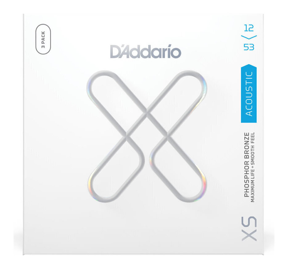 【メール便・送料無料・代引不可】D’Addario XSAPB1253-3P ×1 アコギ弦 3セットパック XS Phosphor Bronze Regular Light .012-.053