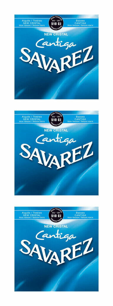 【メール便・送料無料・代引不可】【3セット】SAVAREZ サバレス 510CJ NEW CRISTAL/CANTIGA クラシックギター弦セット High tension