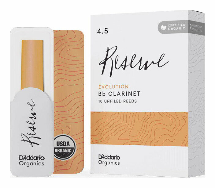 【メール便・送料無料・代引不可】D’Addario Woodwinds ODCE1045 強度:4.5 [10枚入] ダダリオ オーガニックス(レゼルヴ エヴォリューション) B♭クラリネット用 最高級 リード