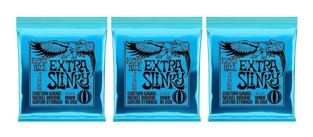 【メール便 送料無料 代引不可】【3セット】ERNIE BALL アーニーボール 2225 08-38 EXTRA SLINKY エレキギター弦