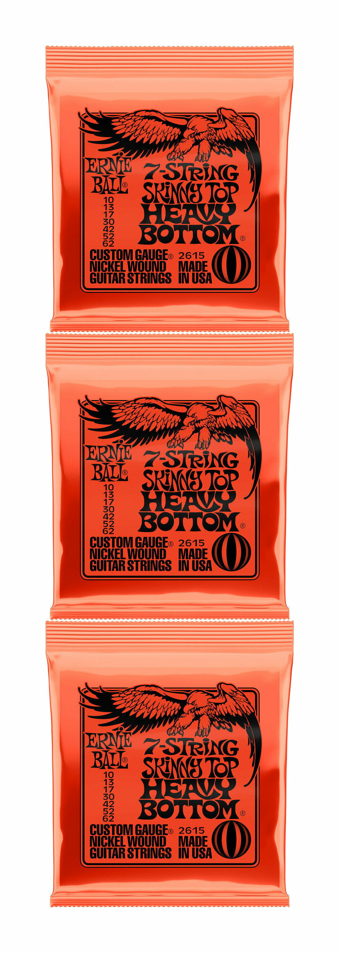 ڥ᡼ء̵Բġۡ3åȡERNIE BALL ˡܡ 2615 [10-62] SKINNY TOP HEAVY BOTTOM SLINKY 7-STRING 7 쥭