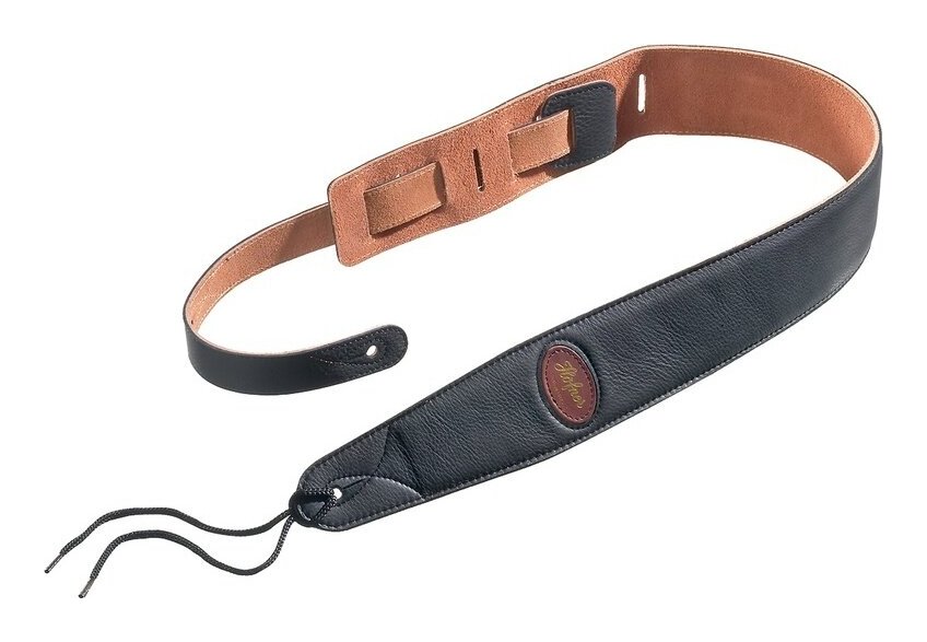 【送料込】Hofner H65/72-BK ヘフナー プレミアム レザー ストラップ Padded Leather Strap Black【ポイント5倍】