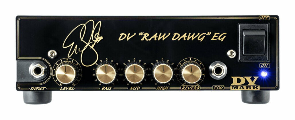 こちらの商品はお取り寄せとなります。3日～1週間ほどでお届け可能です。メーカー品切の際はお時間を頂きます。エリック・ゲイルズシグネチャーアンプ「DV“RAW DAWG”EG ERIC GALES SIGNATURE」「MPT」と”6205ミニチューブ”を搭載したプリアンプ部で美しいクリーンサウンドを生みだします。■Power:250W(4Ω)/150W(8Ω)■PowerAMP:MPT(Mark Proprietary Technology)■Preamp:Tube■Controls:Level/EQ:bass-mid-high/Reverb■Channels:single■OTHER:Pre Out(with-6/0 db switch),FX Loop,Footswitch input for reverb switch/mute■SIZE:225(W)×80(H)×250(D)mm■WEIGHT:2.6 Kg