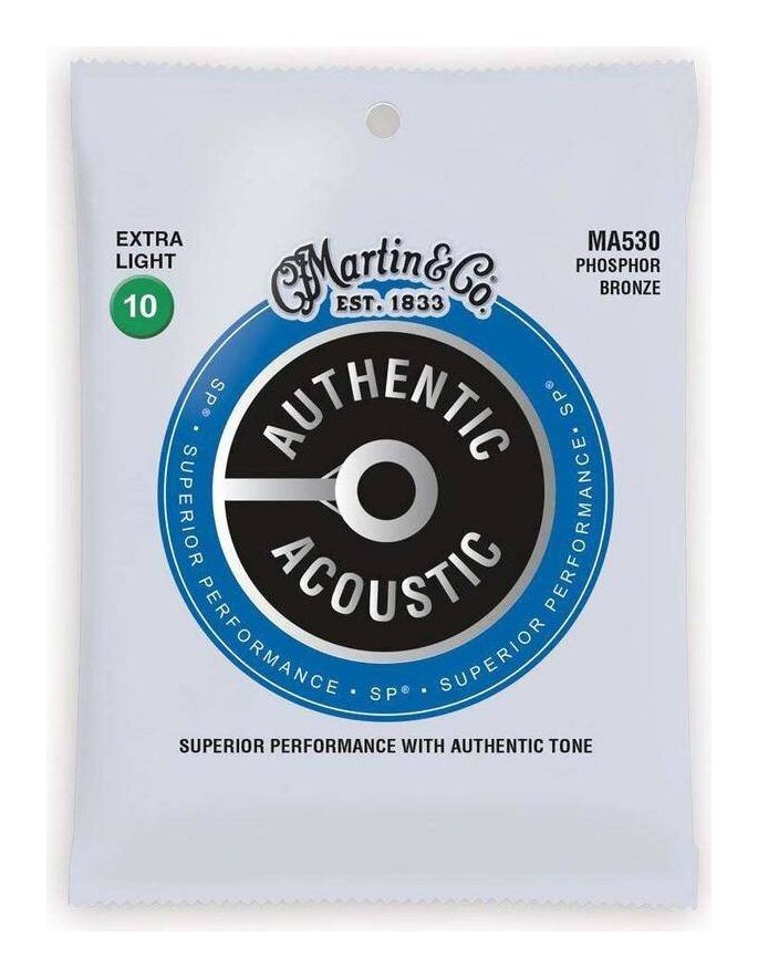 【メール便・送料無料・代引不可】【1セット】MARTIN マーチン MA530 [10-47] AUTHENTIC ACOUSTIC SP/Extra Light アコースティックギター弦