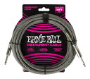 【送料込】ERNIE BALL 6433 ギターケーブル ブレイデッド・ジャケット Silver Fox 5.49m S/S