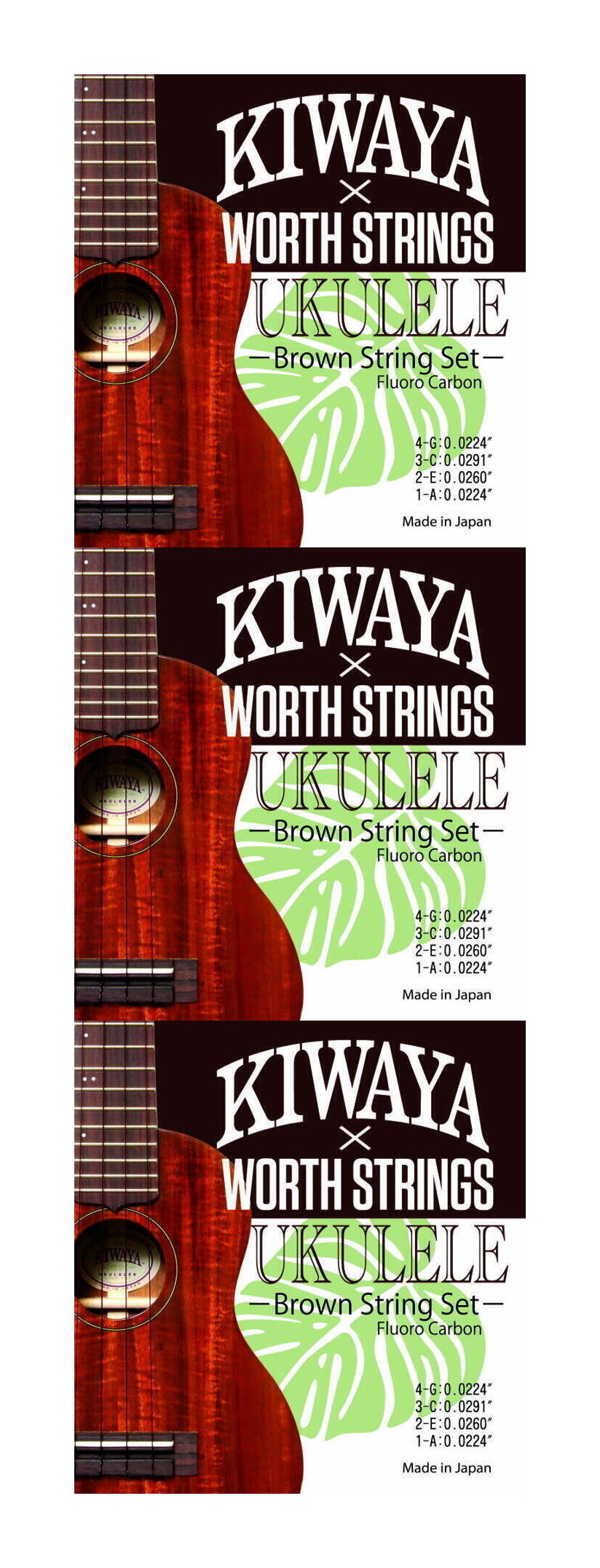 こちらの商品はメール便で発送します。詳細についてはこちらを必ずご確認ください。KIWAYA×WORTH STRINGS がコラボレーションした最新作！ソフトなタッチの中にも勢いのある力強いサウンド柔らかく頑丈なため初めての方でも扱いやすい優れもの！一度張ればその使い心地に魅了されること間違い無し！1弦.WorthのBTと同じ太さ”0.0224”2弦.WorthのBMと同じ太さ”0.0260”3弦.WorthのBMと同じ太さ”0.0291”4弦.WorthのBMと同じ太さ”0.0224”　　全体的に音がまろやか！！※Sop.Con.Ten. まで対応可能従来のWorthと違い一本分のみの長さとなっておりますのでご了承ください。※推奨 コンサート〜テナーサイズ