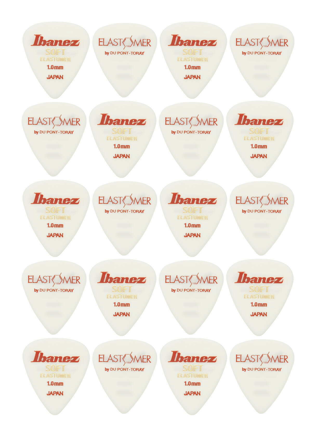 【メール便・送料無料・代引不可】【20枚セット】Ibanez アイバニーズ EL14ST10 SOFT 1.0mm STANDARD 新素材エラストマー ギター ピック
